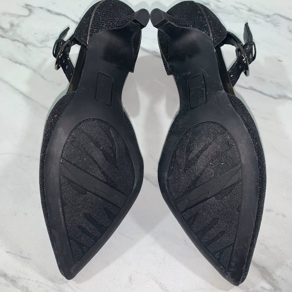 NIB ANNE KLEIN Black Sparkly Pointed Toe Shoes - Picture 6 of 6